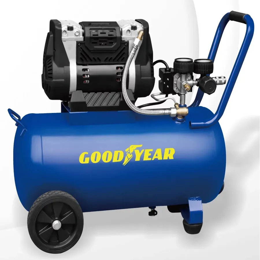 . 8 Gallon Quiet. Oil-free Horizontal Air Compressor. Portable With Handle And Wheels